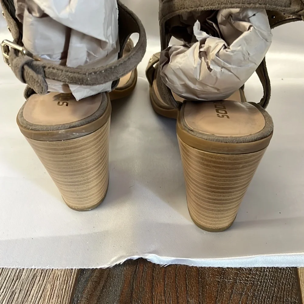 Soda heeled sandals, worn one time! Excellent condition!